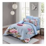 Monohome Blue Flower 3D Pamuk Saten Çift Kişilik Nevresim Takımı