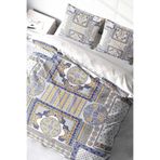 Monohome Blue Patchwork 3d Pamuk Saten Çift Kişilik Nevresim Takımı