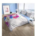 Monohome Cattleya Viola 3D Pamuk Saten Çift Kişilik Nevresim Takımı