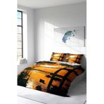 MONOHOME Çift Kişilik Nevresim Takımı Özel Dokuma Pamuk Saten 3D Digital Bridge Kahverengi 200x220, monohome9314HF