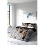 MONOHOME Çift Kişilik Nevresim Takımı Özel Dokuma Pamuk Saten 3D Digital Snowwolf Kahverengi, monohome4838HF