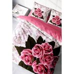 MONOHOME Çift Kişilik Nevresim Takımı Pamuk Saten 3D Dijital Roses Baskılı, monohome4715