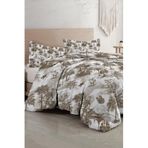 MONOHOME Çift Kişilik Pamuk Saten Nevresim Takımı Palm Sephia Kahverengi 200x220, MONOHOME33910