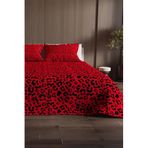 MONOHOME Çift Kişilik Pike Takımı Baroque Design Kırmızı 220x240, pike4511