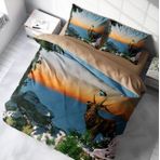 Monohome Deer 3D Renkli Çift Kişilik 200x220 cm Nevresim Takımı
