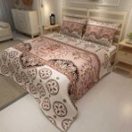 Monohome Ethnic Motif Jakar Dokuma Pamuklu 3d Dijital Baskı Pike Takımı