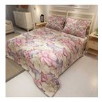 Monohome Flowers Coverlet Jakar Dokuma Pamuklu 3D Dijital Baskı Pike Takım