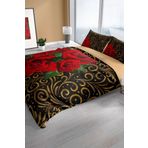 Monohome Gold & Roses 3D Pamuk Saten Çift Kişilik 200x220 cm Nevresim Takımı