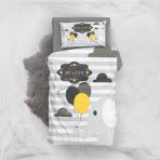 Monohome Gray Love 3D Pamuk Saten Bebek Nevresim Takımı
