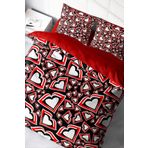 Monohome Heart Lips 3D Pamuk Saten Çift Kişilik 200x220 cm Nevresim Takımı