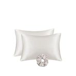 MONOHOME İpek Saten Yastık Kılıfı 2'li Set 50x70cm Saten Tokalı Krem, monohome41748