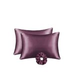 MONOHOME İpek Saten Yastık Kılıfı 2'li Set 50x70cm Saten Tokalı Lila, monohome41748