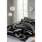 MONOHOME King Size 3D Pamuk Saten Nevresim Takımı Dark Feather 220x240cm, monohome44473