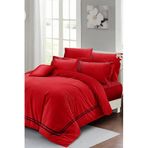MONOHOME King Size Çift Kişilik Kırmızı Pamuk Saten Nevresim Takımı 220x240cm, monohome43681