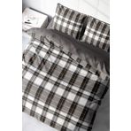 MonoHome KING SIZE Grey Ekose 3d Pamuk Saten Çift Kişilik Nevresim Takımı monohome45463