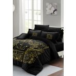 MonoHome Lastikli Çarşaflı %100 Pamuk Saten Çift Kişilik Nevresim Takımı Leopar Line MONOHOME35884