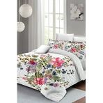 Monohome Lastikli Çarşaflı %100 Pamuk SatenFlower Dance Çift Kişilik Nevresim Takımı