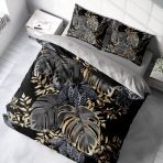 Monohome Leaf 3D Pamuk Saten Çift Kişilik 200x220 cm Nevresim Takımı