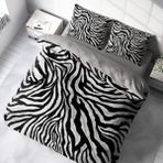 Monohome Leopar Çift Kişilik Nevresim Takımı Özel Dokuma Pamuk Saten Classical Zebra - Gri - Siyah - 200 x 220 cm