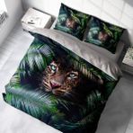 Monohome Leopar Çift Kişilik Nevresim Takımı Özel Dokuma Pamuk Saten Jungle Leopard - Yeşil - 200 x 220 cm