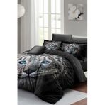 MONOHOME Leopar Çift Kişilik Nevresim Takımı Pamuk Saten Blue Leopard, monohome66963