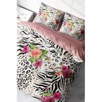 MONOHOME Leopar Çift Kişilik Nevresim Takımı Pamuk Saten Zebra Flowers, MONOHOME67304