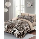 Monohome Leopar Lastikli Çarşaflı %100 Pamuk Saten Çift Kişilik Nevresim Takımı Classical Leopard