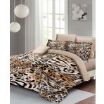 Monohome Leopar Lastikli Çarşaflı %100 Pamuk Saten Çift Kişilik Nevresim Takımı Drawing Leopard
