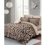 Monohome Leopar Lastikli Çarşaflı %100 Pamuk Saten Çift Kişilik Nevresim Takımı Small Leopard