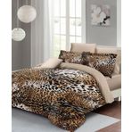 Monohome Leopar Lastikli Çarşaflı %100 Pamuk Saten Çift Kişilik Nevresim Takımı Wild Leopard