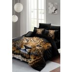 Monohome Leopard 3d Pamuk Saten Çift Kişilik Nevresim Takımı Seti