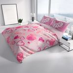 Monohome Love X 3D Pamuk Saten Çift Kişilik 200x220 cm Nevresim Takımı