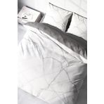 Monohome Lux Marble 3D Pamuk Saten Çift Kişilik Nevresim Takımı Beyaz