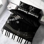 Monohome Piano 3D Pamuk Saten Çift Kişilik 200x220 cm Nevresim Takımı