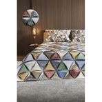 MONOHOME Pike Takımı Jakar Dokuma Pamuklu 3D Dijital Baskı Deep Triangle Çift Kişilik, monohome34092