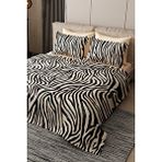 Monohome Pike Takımı Pamuklu Çift Kişilik Jakar Dokuma Yatak Örtüsü Black Zebra
