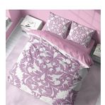 Monohome Pink Damask 3D Pamuk Saten Çift Kişilik Nevresim Takımı