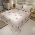 Monohome Pink Poppy Jakar Dokuma Pamuklu 3d Dijital Baskı Pike Takımı
