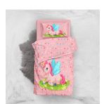 Monohome Pink Unicorn 3D Pamuk Saten Bebek Nevresim Takım
