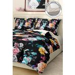 Monohome Premium Luxury 3d Pamuk Saten Black Flower Çift Kişilik Nevresim Takımı