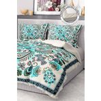 Monohome Premium Luxury 3d Pamuk Saten Blue Paisley Çift Kişilik Nevresim Takımı