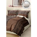 Monohome Premium Luxury 3D Pamuk Saten Wood Brown Çift Kişilik Nevresim Takım
