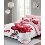 Monohome Sevgililer Günü %100 Pamuk Saten Red Balls Çift Kişilik Nevresim Takımı
