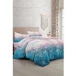 Monohome Soft Blue Luxury Pamuk Saten Çift Kişilik Nevresim Takımı