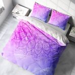 Monohome Violet 3D Pamuk Saten Çift Kişilik 200x220 cm Nevresim Takımı