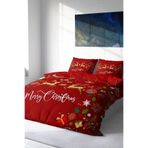 MONOHOME Yılbaşı Nevresim Takımı Merry Christmas Deer Çift Kişilik Pamuk Saten, monohome1412HF