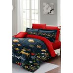 Monohome Yılbaşı Süsü Dark Deer Noel %100 Pamuk Saten 3D Çift Kişilik Nevresim Takımı