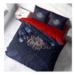 Monohome Yılbaşı Süsü Merry Christmas Pamuk 3D Çift Kişilik Nevresim Takımı
