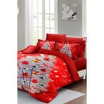 Monohome Yılbaşı Süsü Pine Tree Deers Noel %100 Pamuk Saten 3D Çift Kişilik Nevresim Takımı