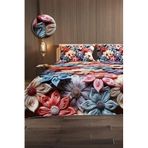 MONOHOME%100 Pamuk Çift Kişilik Pike Takımı Yatak Örtüsü Özel Dokuma Candle Motifs - Mavi Pudra, monohome34092